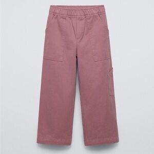 Zara Kids Soft Denim Utility Pants in Dusty Mauve